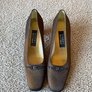 Vintage Stuart Weitzman Brown embellished pumps